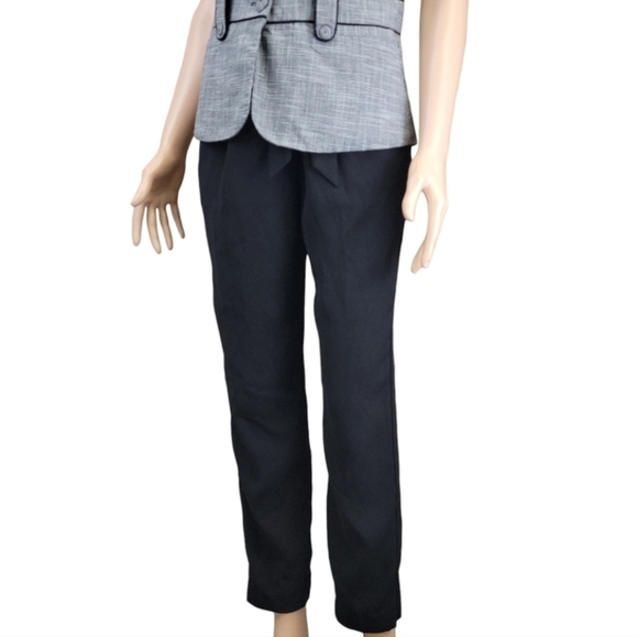 Express Womens Black Casual Belted Dress Pants Size 4 - Picture 1 of 16